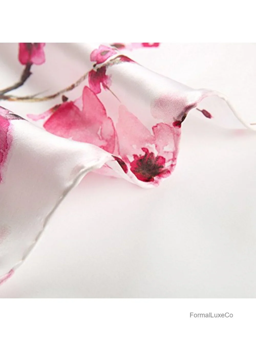 100% Mulberry Silk Floral Print Long Scarf Fashion Shawl Hair Wrap Headscarf